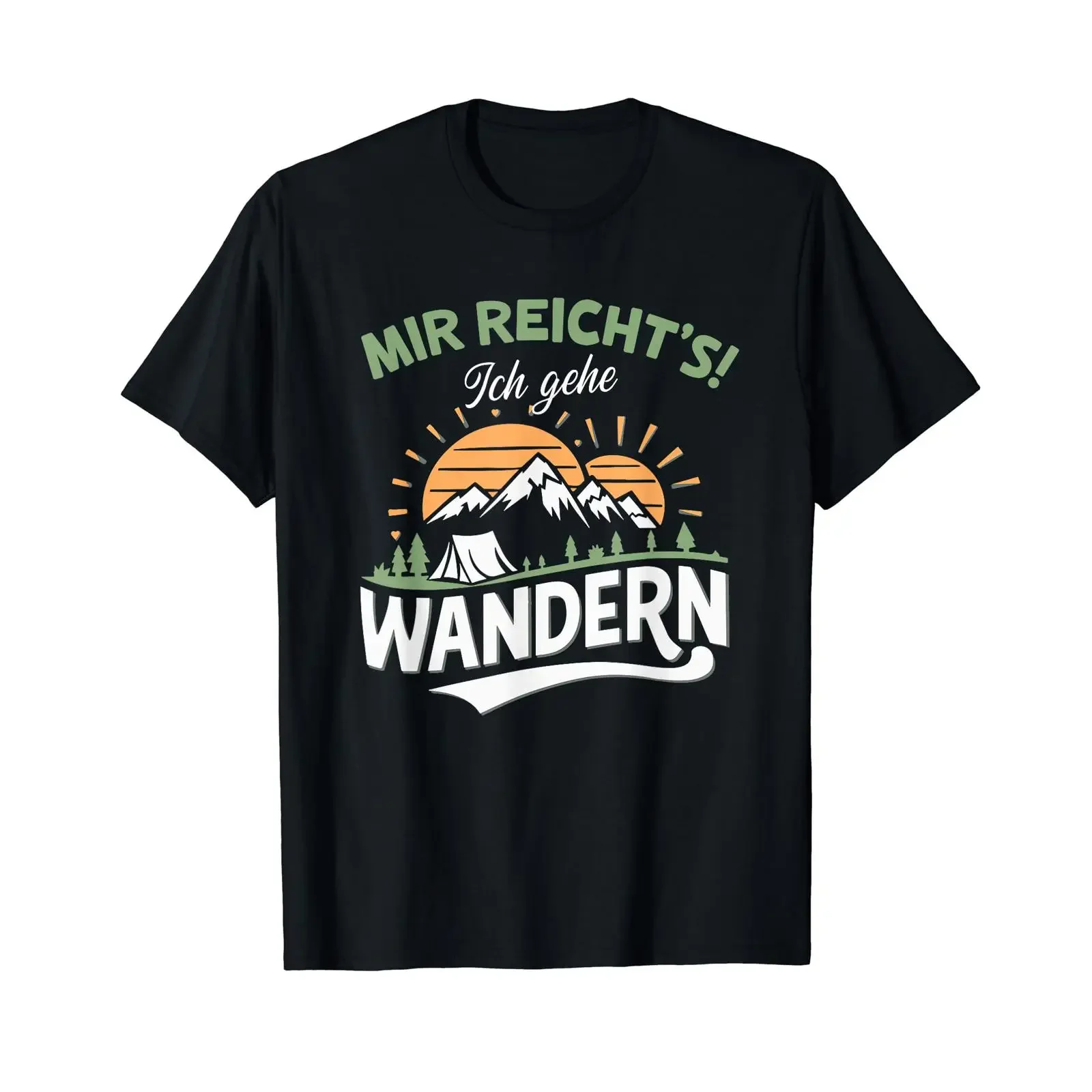 Sponsored Ad T Shirt with German Text quot Mir reichts wandern Ruhestand Nature Adventure Outdoor black vintage Washed
