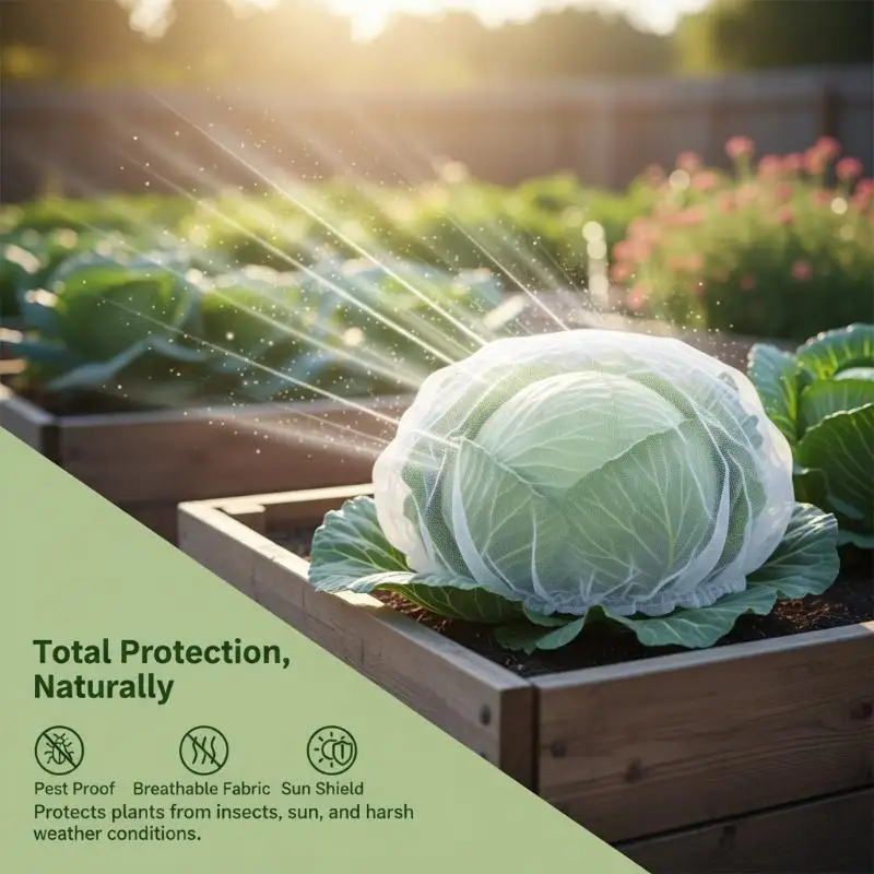 100 PCS Garden Anti-Insect Plant Net Reusable Weather Resistant Mesh for Vegetable Flower Fruit Greenhouse Vegetable Growing
