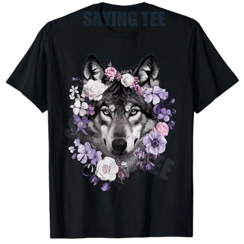 

Best Wolf Costume for Women Girl Animal Howling Wolves Lover T-Shirt Fashion Arctic Wolf Y2k Art Graphic Outfit Novelty Tee Gift