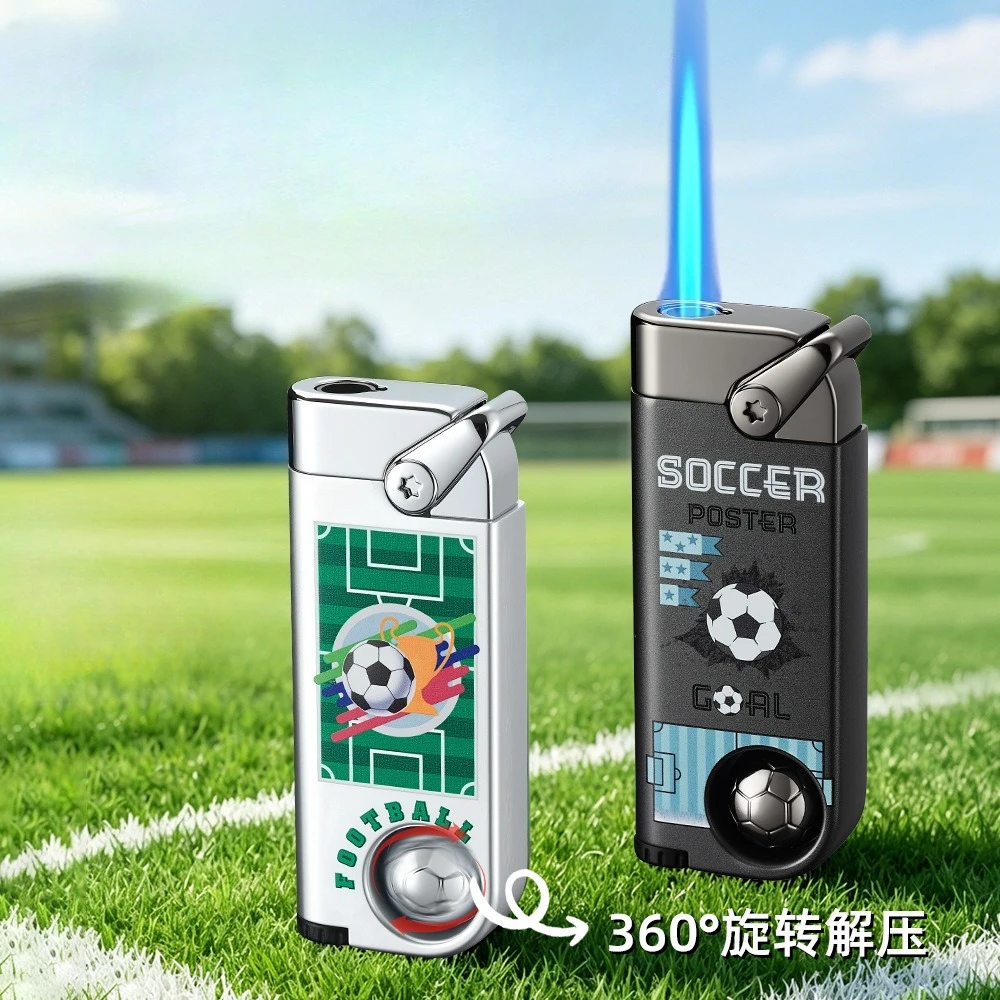 Rotating and Playing with Windproof Metal Straight Forward Lighters, Outdoor Portable Inflatable Men's Lighters, Holiday Gifts