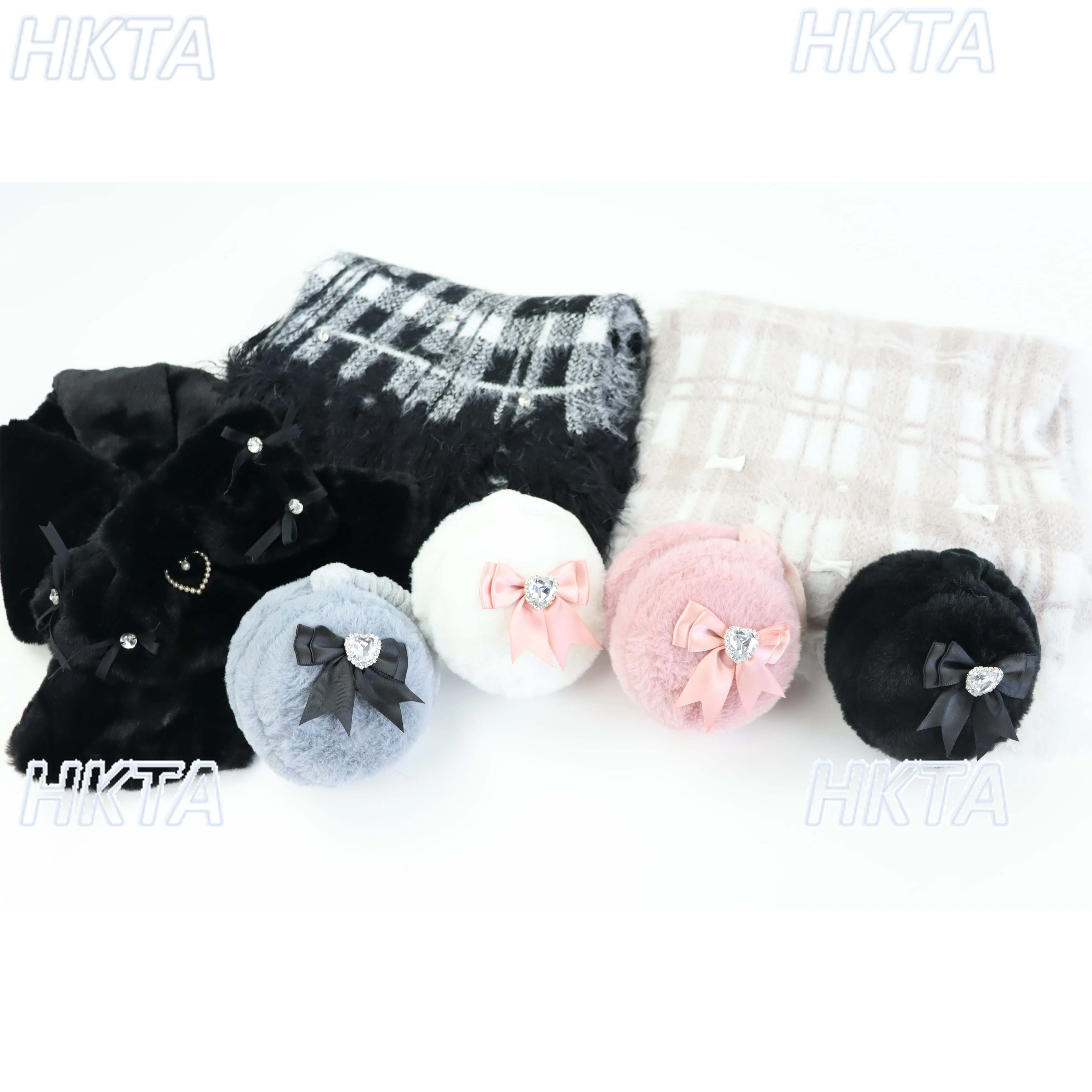 النمط الياباني الحلو رقيق القوس الأذن يفشل للنساء شتاء دافئ حجر الراين مزين لطيف الحلو غطاء للأذنين اكسسوارات قابل للتعديل #2