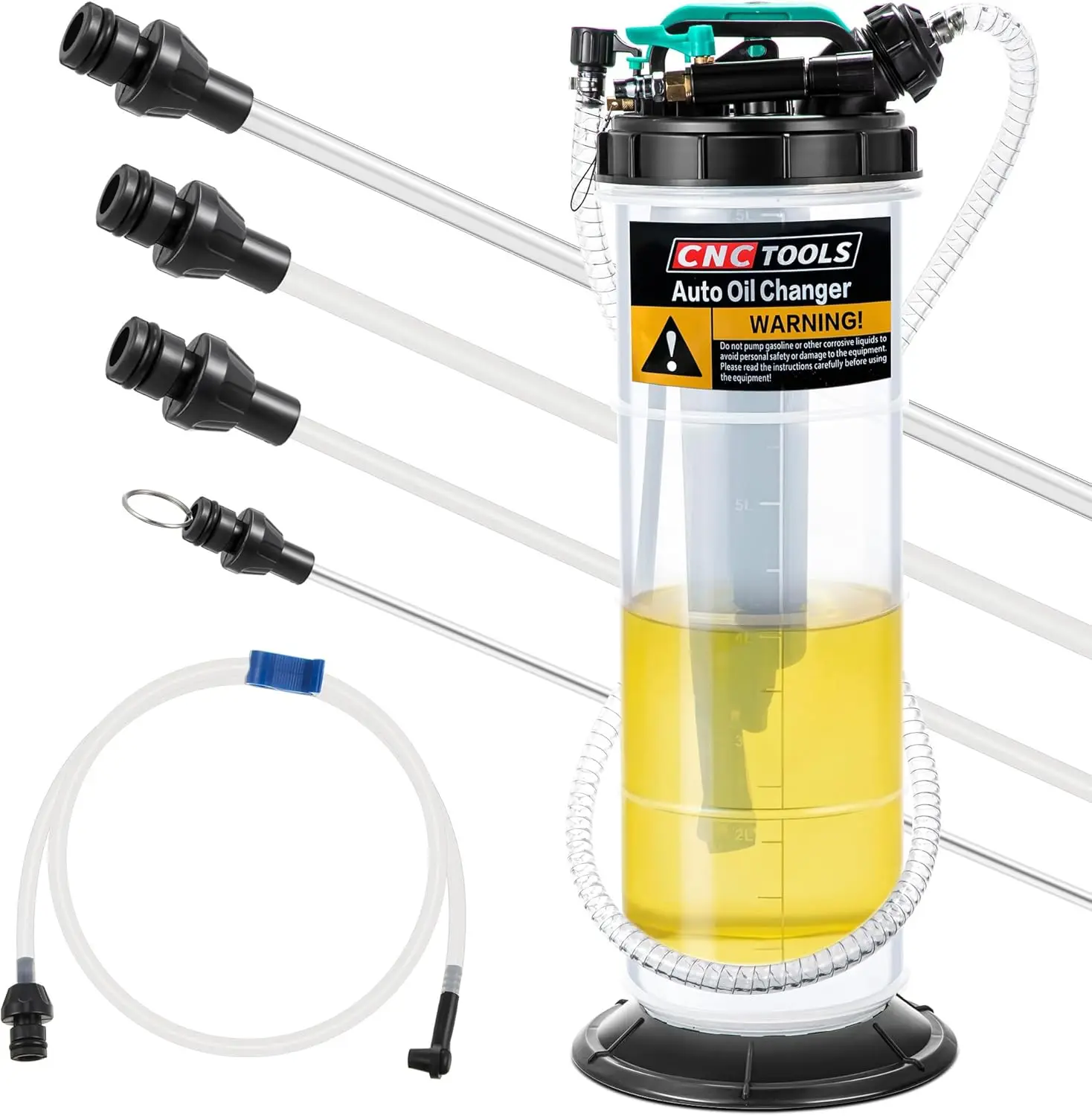 

Manual Pneumatic Fluid Extractor, 2 Gallon Oil Pump with Brake Bleeding Hose for Cars, SUVs, Trucks