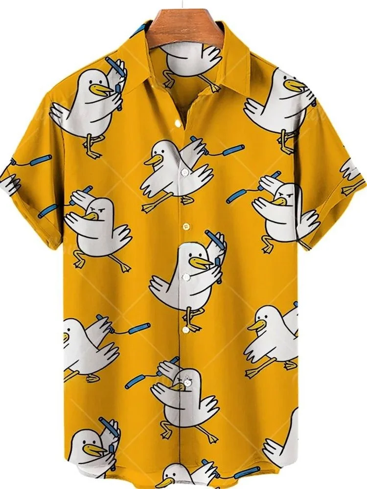 

Men's Animal Print Short Sleeve Shirt Fashion Urban Style Polyester Fabric Standard Fit Short Sleeve Printed Polyester Blend ...