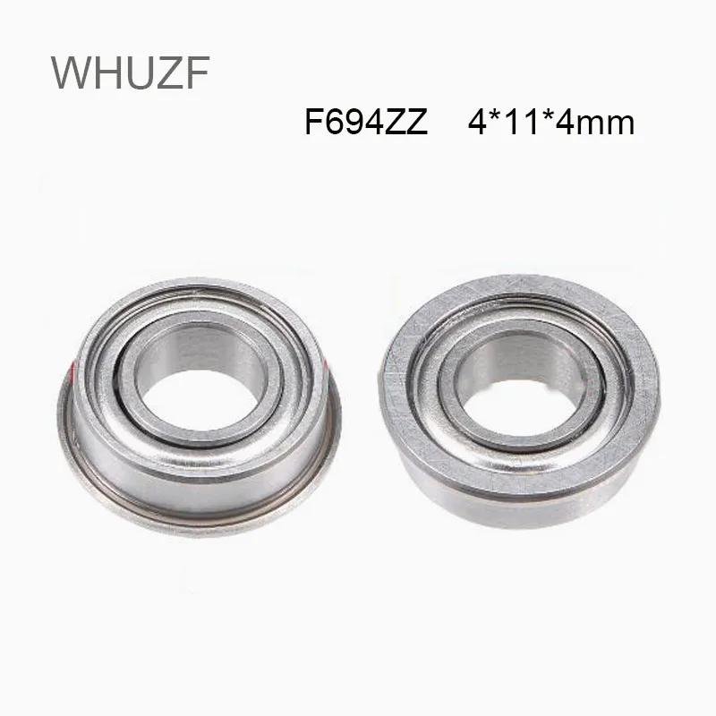 WHUZF Free Shipping 10/20/50PCS F694ZZ Flange Bearing 4*11*4 mm ABEC-3 Flanged  F694 Z ZZ Ball Bearings F619/4ZZ