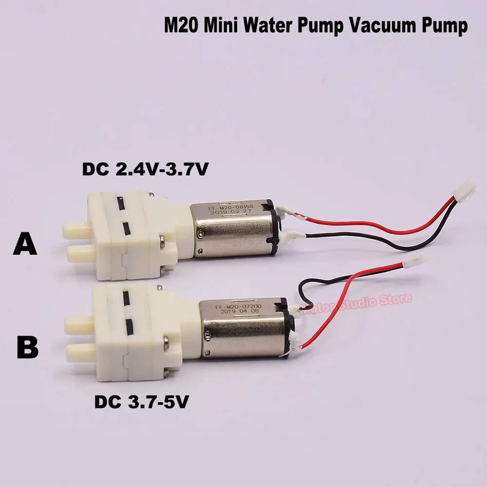 DC 3V 3.7V 5V Mini M20 Water Pump Tiny Self-priming Air Vacuum Suction Pump for Robot Sweeper/ Hair Straighteners