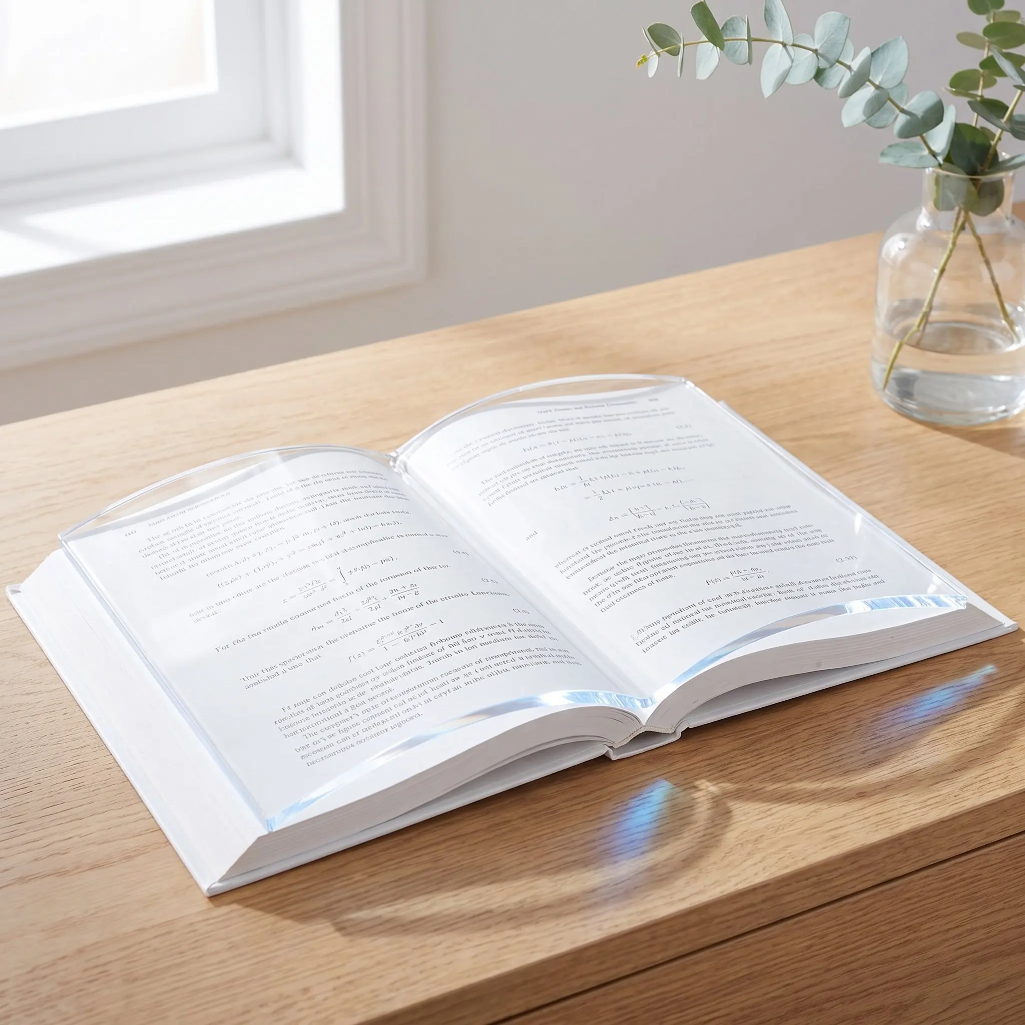 8Mm Clear Acrylic Book Weight Open Book Shaped Page Holder for Cookbooks Textbooks Sheet Music Bible Calligraphy Hands-Free
