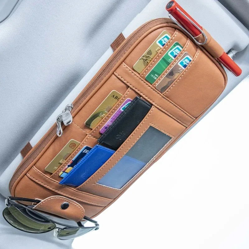Auto Visier Organizer Lagerung Box Sonnenbrille Clip Verstauen Aufräumen Auto Zubehör Tasche Bill Stift Karte Halter CD DVD Organizer