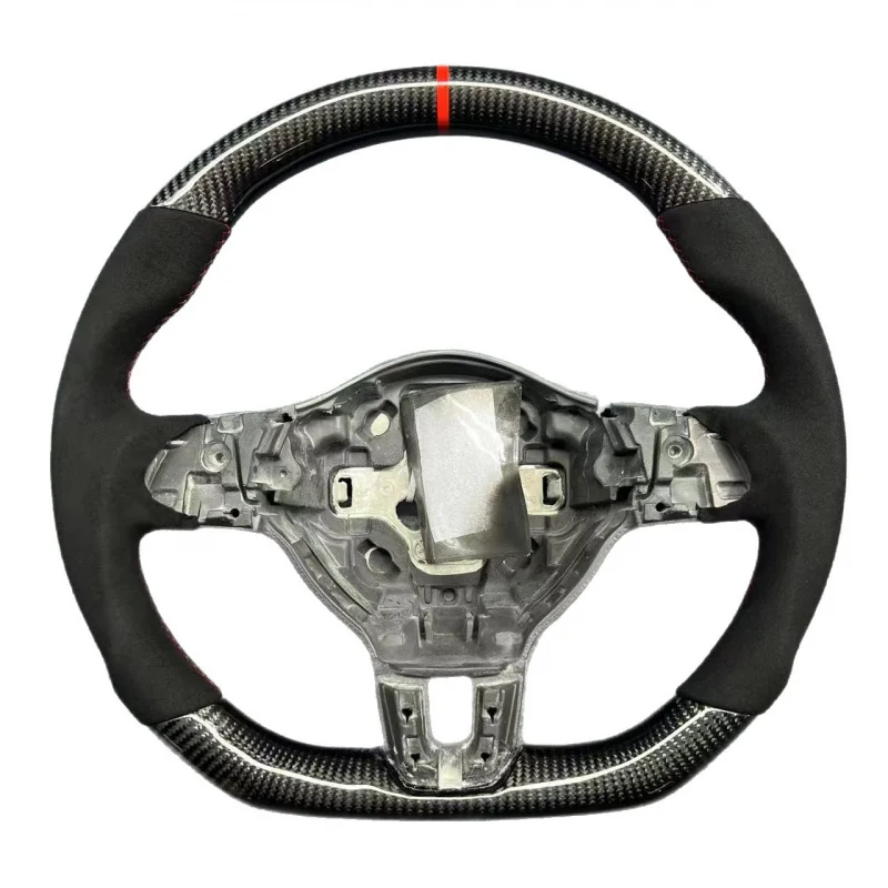 

For Volkswagen Golf 6 GTI Carbon Fiber & Suede Steering Wheel Modification