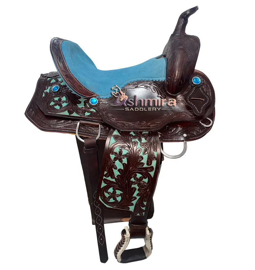 High Quality Hand Tooled Western Barrel Horse Leather Saddle, Custom Saddle, Trail Pleasure Saddle Tack, Wholesale Hot Selling