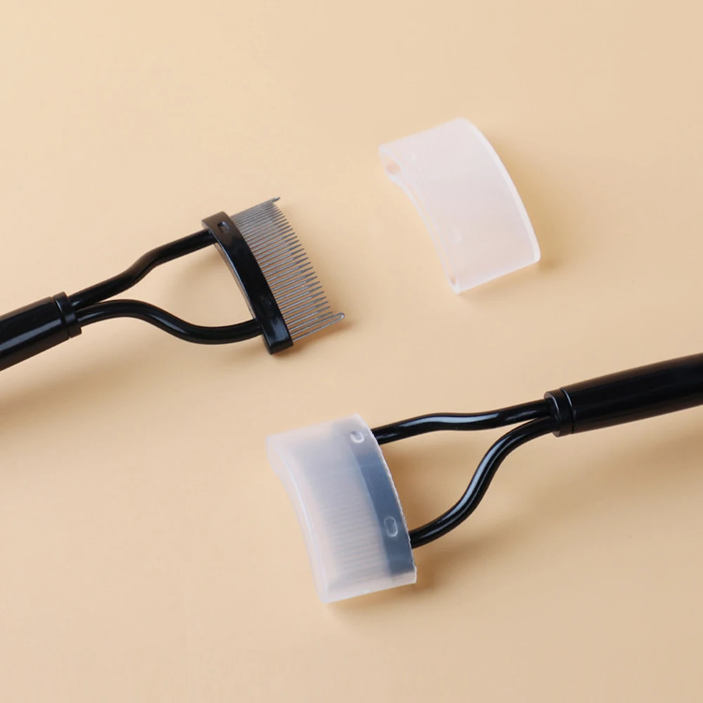 Pettine per ciglia con ago in acciaio da 1 pezzo, spazzola per ciglia per innesto portatile semi-arco, strumenti per lo stampaggio delle ciglia, ausili per ciglia finte