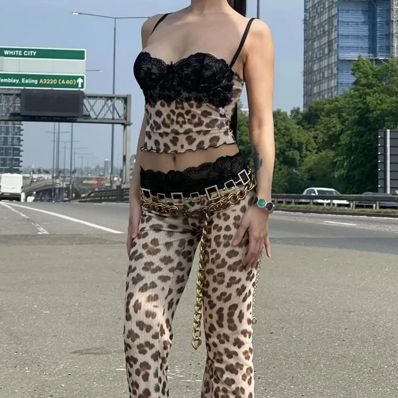 Summer New Sexy Spicy Girl Fashion Retro Leopard Print Slim Fit Tank Top