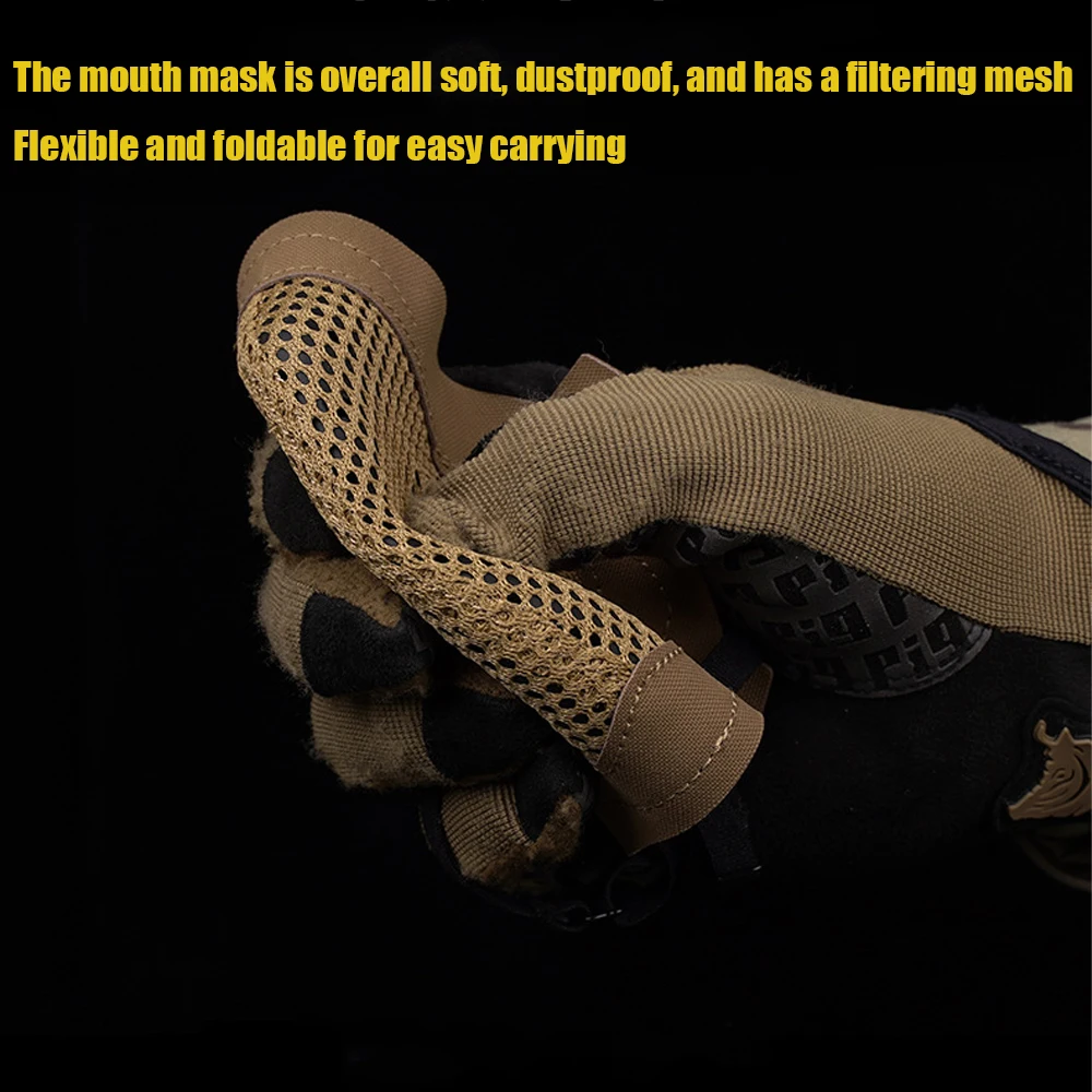 Tactical Half Face Mask, Soft, Foldable, Breathable, Fall Resistant, Mouth Protector, Outdoor Sports, Hunting Accessories