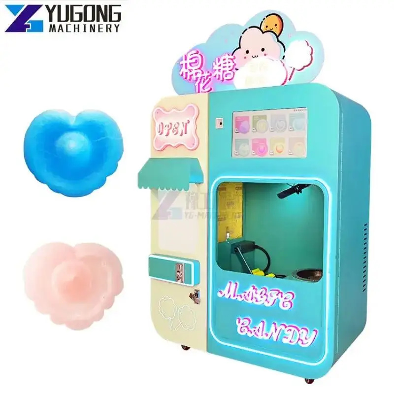 YG Customized Full Automatic Cotton Candy Vending Machine Commercial Cotton Candy Machine Marshmallow Maker