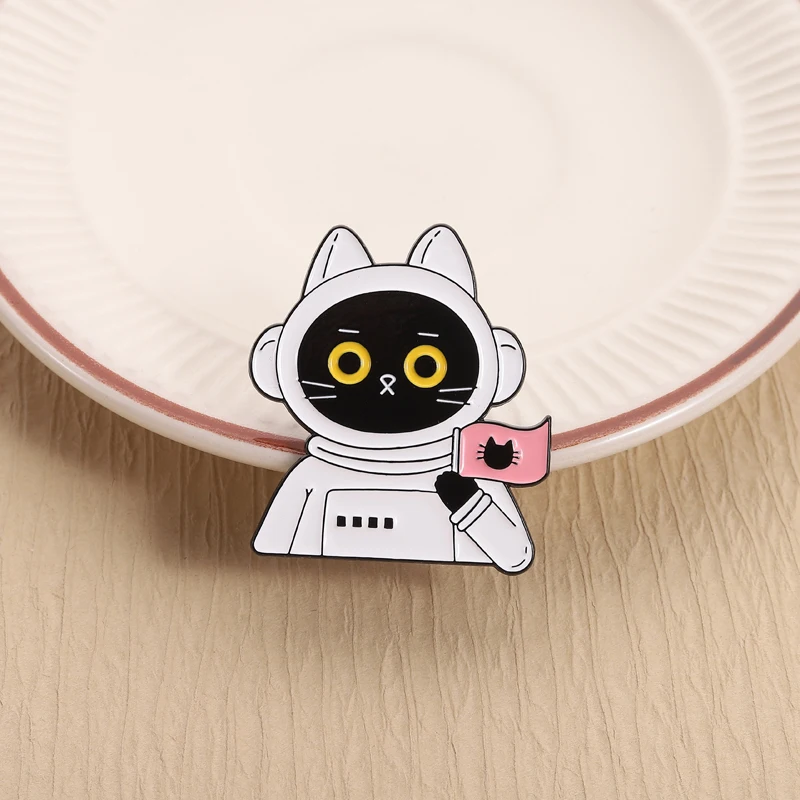 Mysteriöse Universum-Weltraum-Kollektion Emaille-Pins Sci-Fi Weltraum-Roboter Astronauten Katze Raumschiff Brosche Astronomie-Abzeichen Schmuck Geschenk – Detail 17