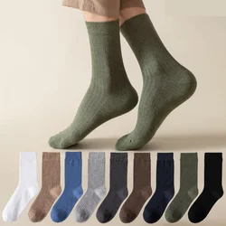 3Pais Men Cotton Socks High Quality Solid Color Business Crew Spring Autumn Mib Tube Ankle Long Breathable Casual Soft Socks