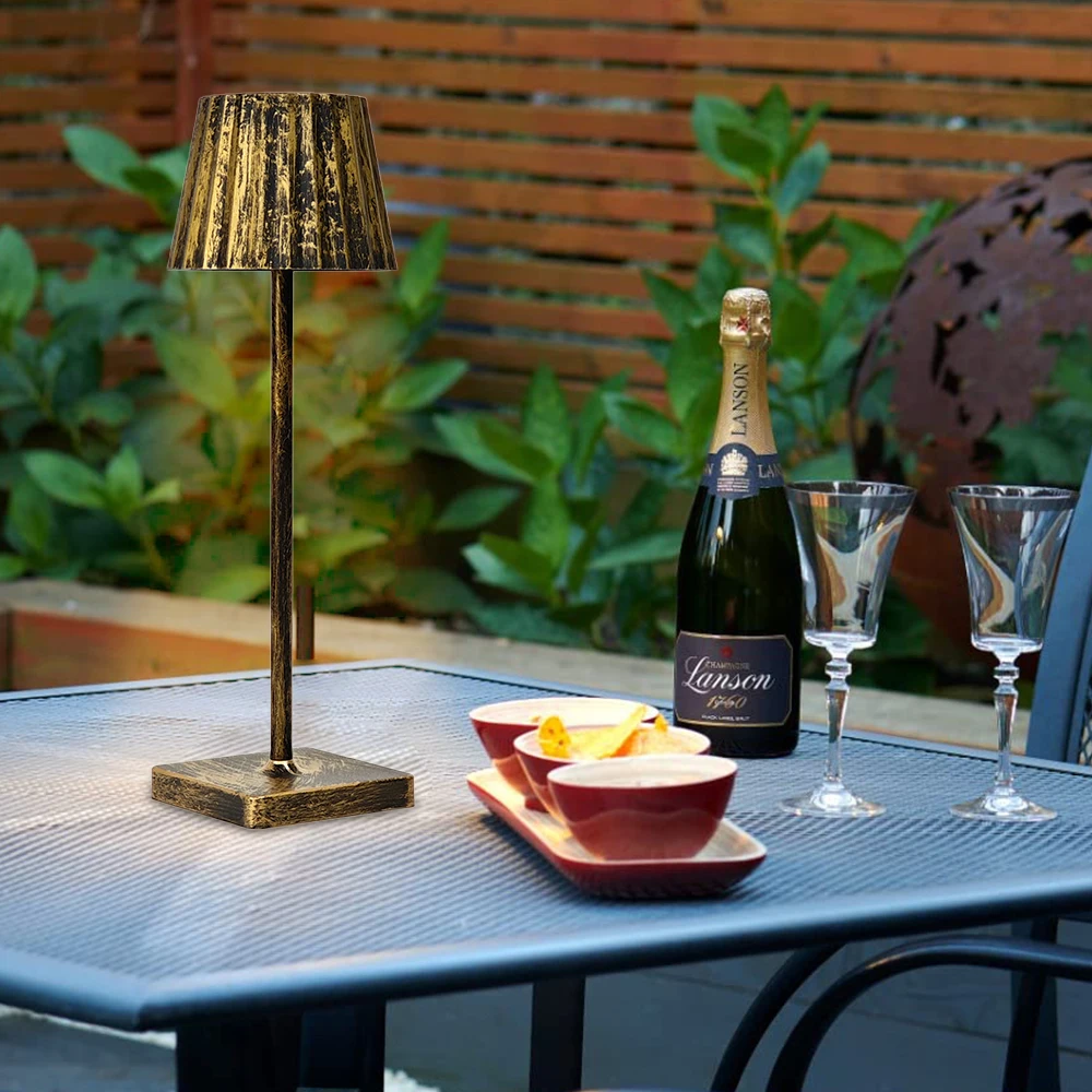 Cordless LED Desk Lamp Touch Control Wireless Table Lamps USB Rechargeable 3 Color Stepless Dimming Atmosphere Lights