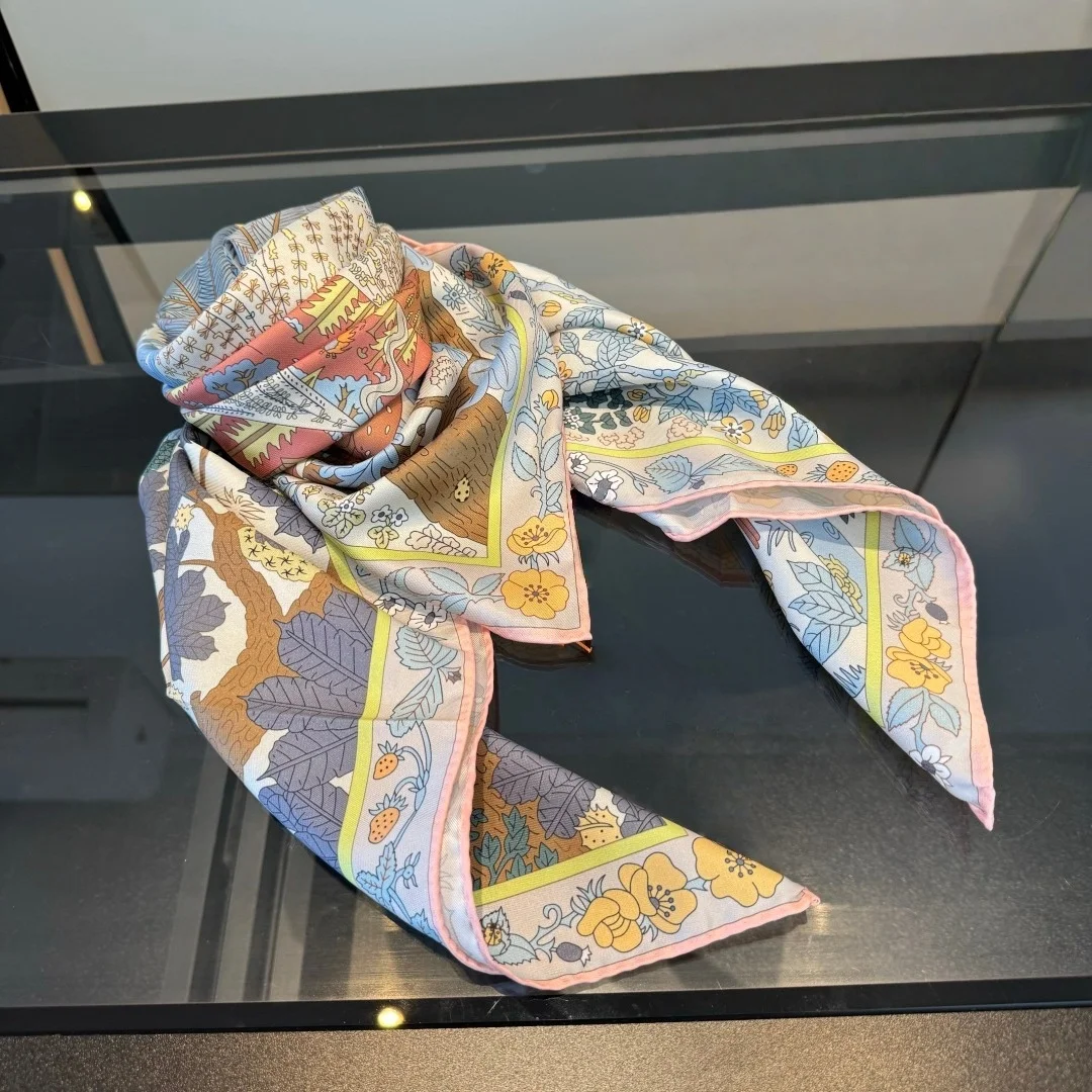 

Spring/Summer Best-selling Women's Scarves Designer-style Mulberry Silk Square Scarf/scarf-perfect for Commuting Bag Tying Gift