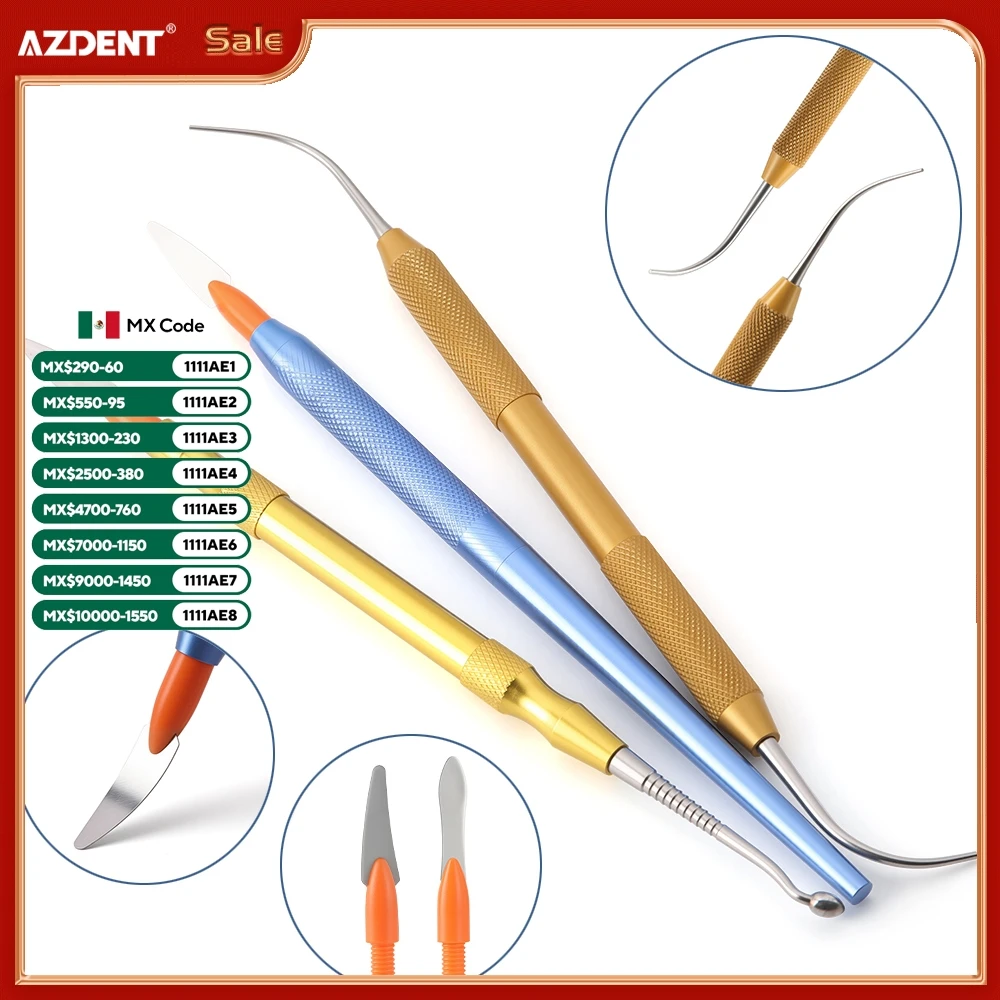 

3 шт./компл. AZDENT, набор ножей для скульптуры стоматолога, стоматологическая лаборатория, инструменты для резьбы по воску, шпатель для смешивания, нож, алюминиевая нескользящая ручка
