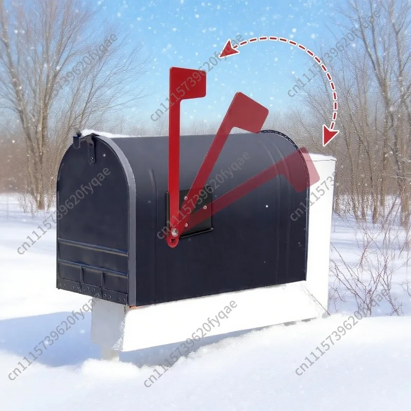Stainless Steel Metal Mailbox Small Red Flag Indicator Rotatable Mail Logo