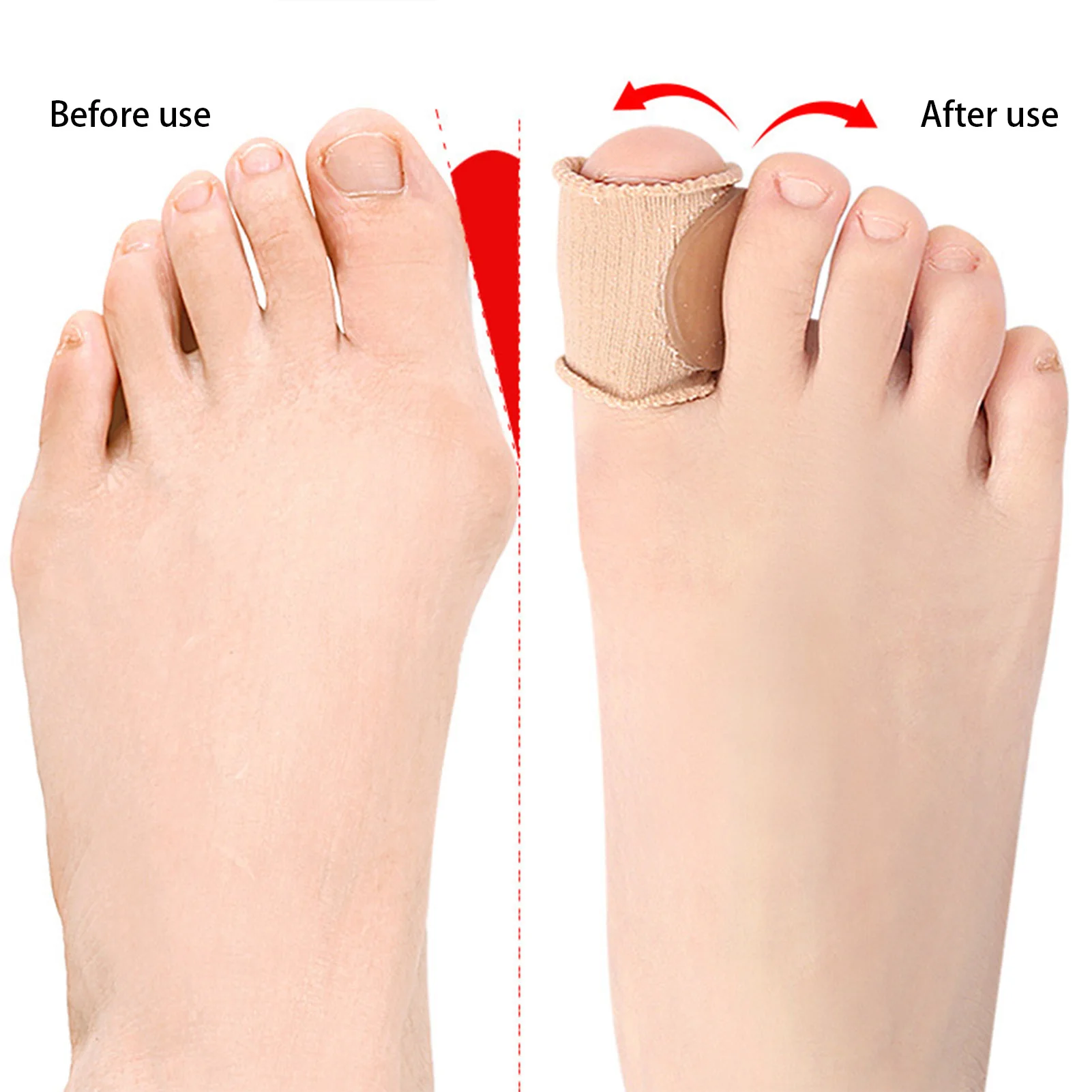 1pair Elasticity Toe Separator Bunion Corrector Reusable Big Bone Thumb Hallux Valgus Protector Orthotics Feet Care Straightener