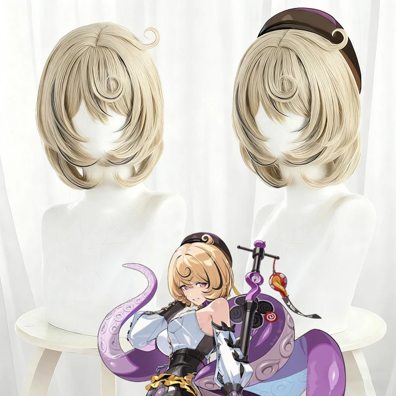 

Игра Zenless Zone Zero Yidhari, парик для косплея, женские золотые волосы, термостойкий синтетический парик, реквизит для Хэллоуина