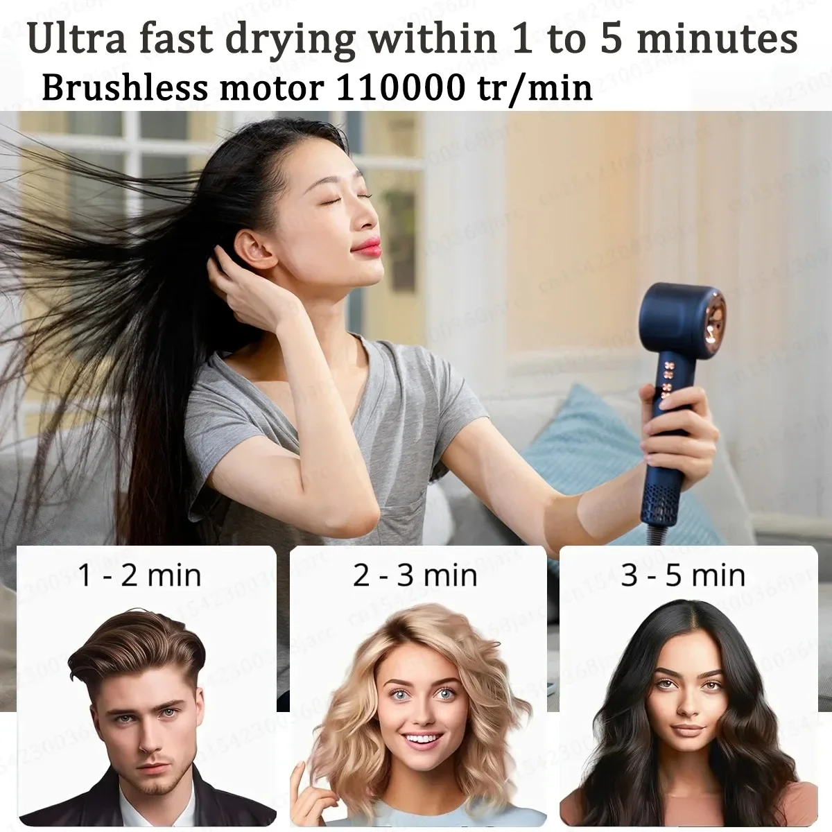 Super Professional Leafless Hair Dryer 220V  Personal Hair Care Negative Ion Styling Tools Constant Anion Electric Blow Dryer