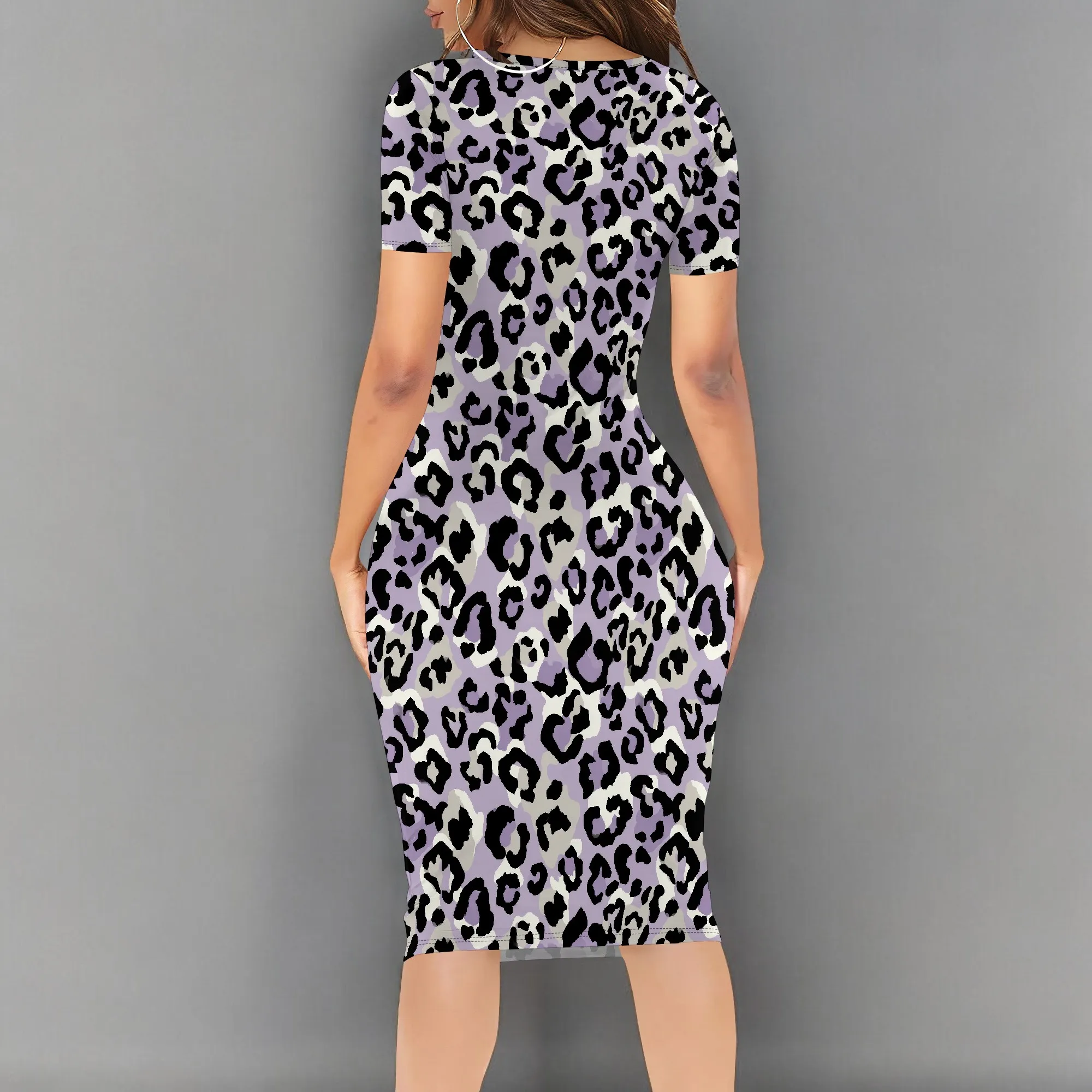 Abito aderente a maniche corte sexy casual estivo da donna Abiti da club midi a matita basic
