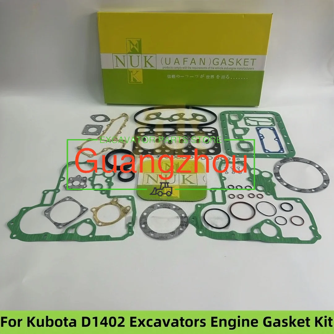 For Kubota D1402 D1302 Engine Gasket Kit,OEM# 1521-03044 15301-03311,for Kubota KH91 Konelco SK60 Bobcat 225 325 643 Excavators