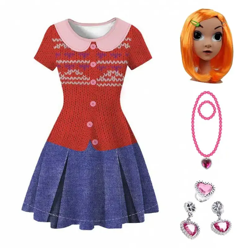 الدب دن طفل الفتيات تحول الأحمر تأثيري ميلين لي فستان زي الطفل ملابس للحفلات هدية الكريسماس هالوين كوس جديد 2025