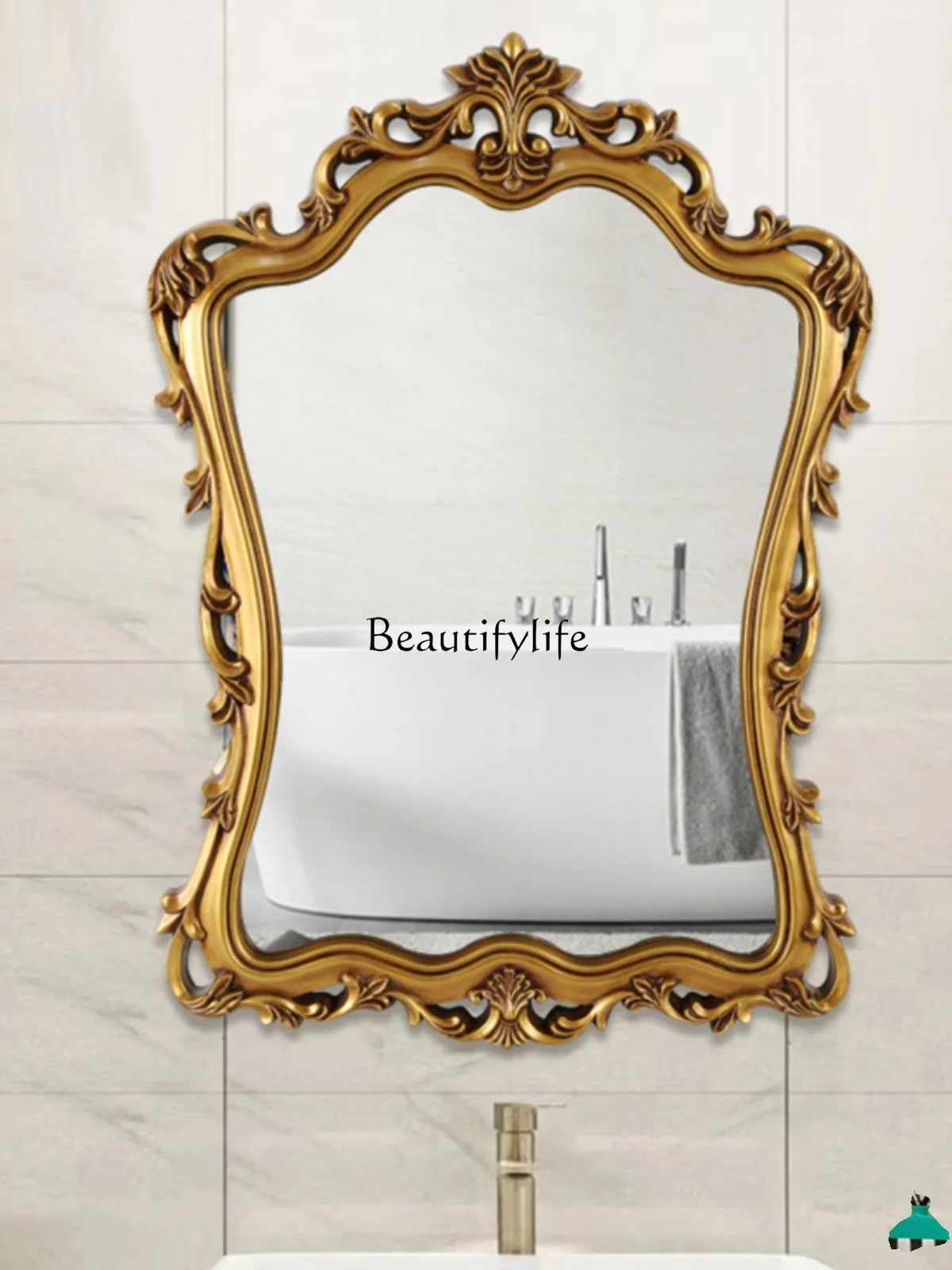 European-Style French Vintage Style Bathroom Mirror Bathroom Decoration Bathroom Wall Hanging Mirror