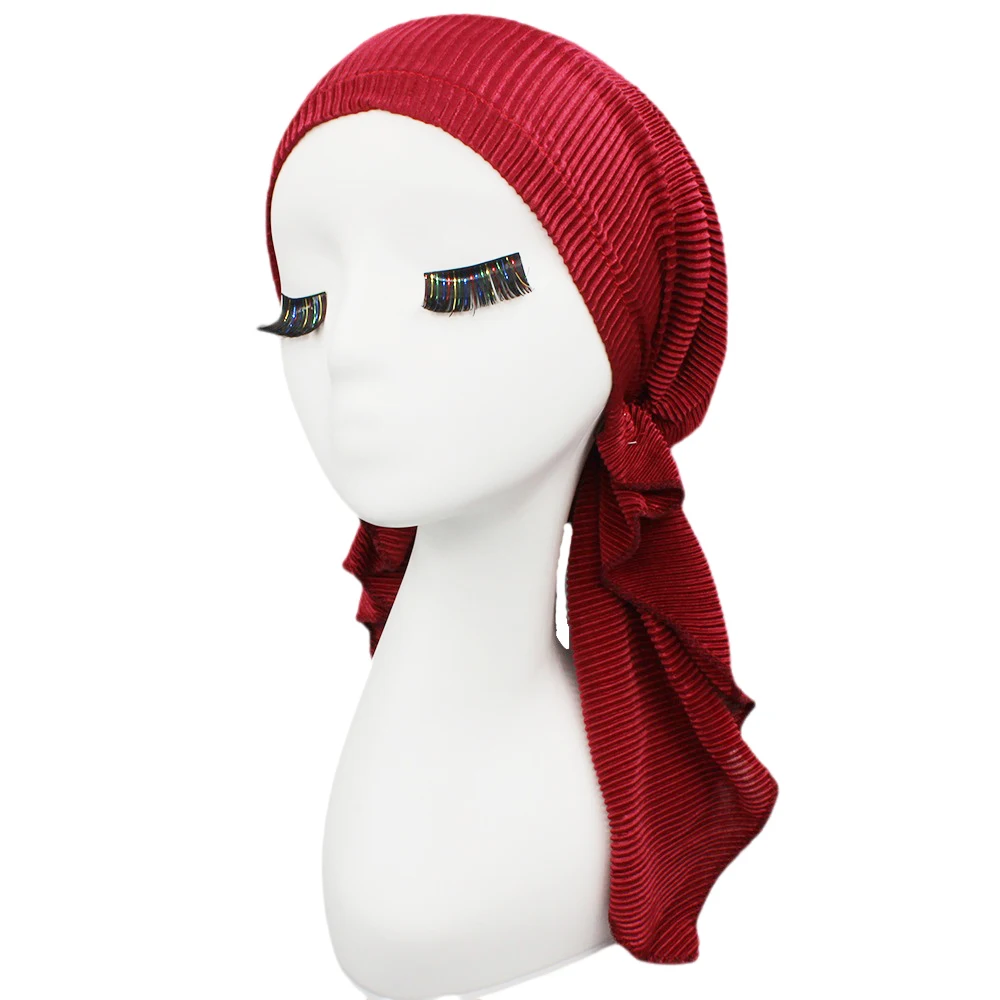 Chemo Women Solid Design Bandany Girl Skullies Beanie Turban Head Wrap For Hair Loss Cap Headwear Lady Rural Female HT233