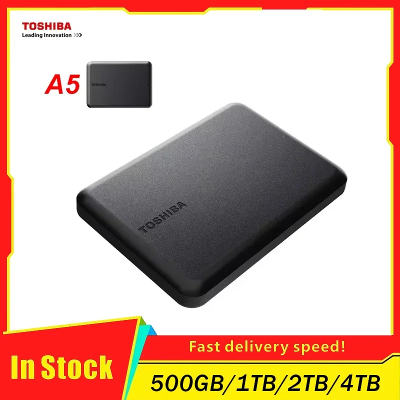 

For Toshiba New A5 Portable Hard Drive USB 3.2 Gen1 High Speed Black Mini Design 500GB 1TB 2TB 4TB Compatible Mac