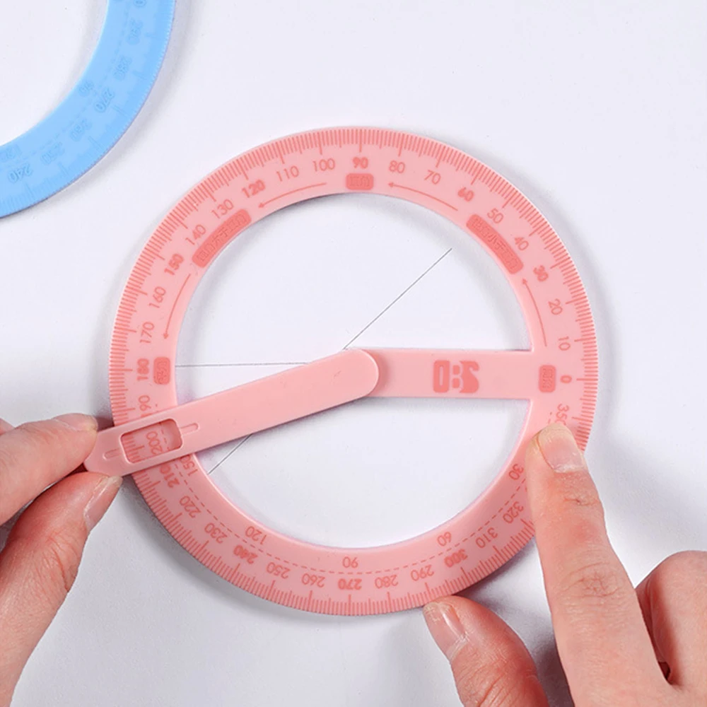 1PC 360 Degree Activity Protractor Student Angle Reader Teaching Aids Right Angle And Acute Drawing Stationery