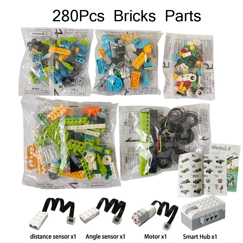 WeDo 2.0 Robotics Construction Core Set Building Blocks Compatible with 45300 Scratch 3.0 Educational DIY Toys NEW 280PCS Parts