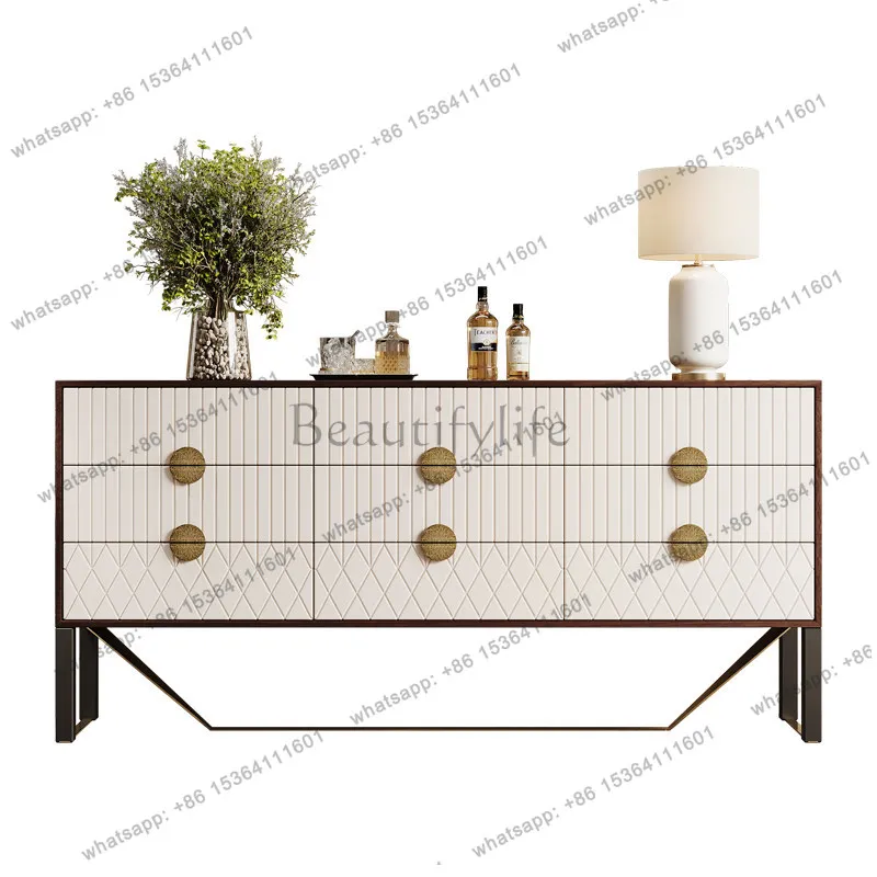 

Italian light luxury nine chest cabinet household bedroom bedside TV cabinet