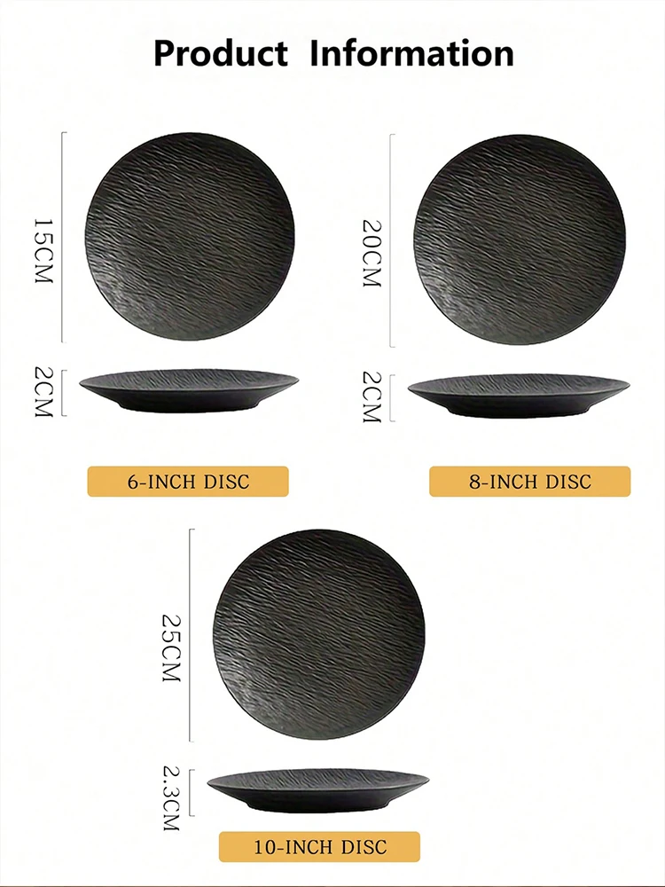 4 أطباق سيراميك بلوري، 6-8-10 بوصة، مناسبة للسلطات والسوشي والفواكه والصلصات الغمسية، مناسبة للمطاعم العائلية #2