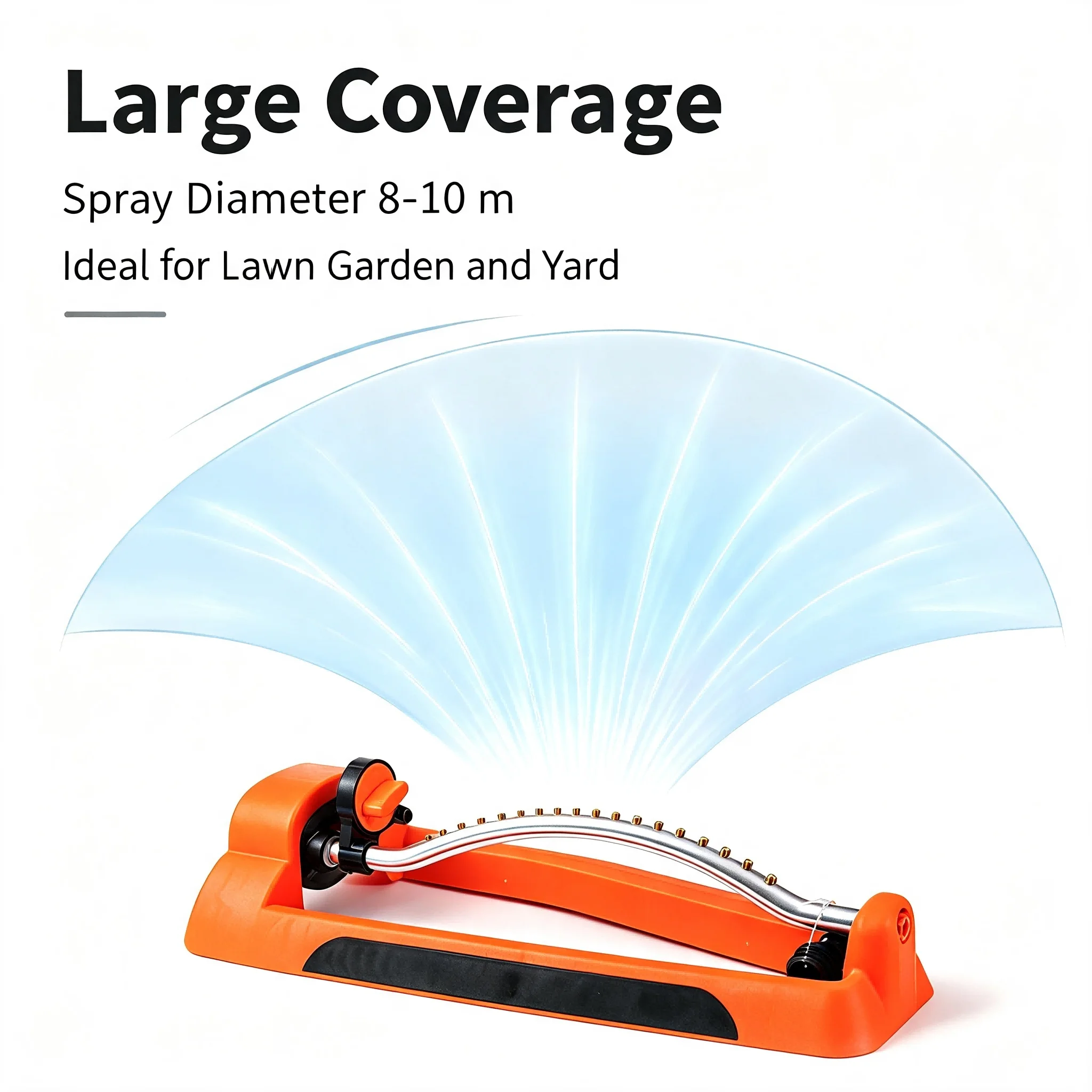 Oscillating Lawn Sprinkler with Pure Copper Nozzle and Hydraulic For swing Mechanism for Consistent Water Flow
