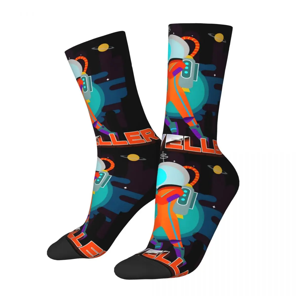 

Happy Funny Men's compression Socks Brilliant Vintage Harajuku Traveller Rpg Street Style Novelty Pattern Crew Crazy Sock Gift