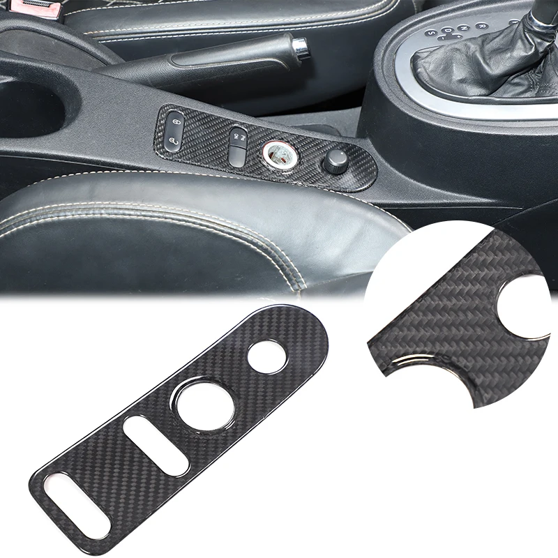 

For Seat leon 08-12 real dry carbon fiber central door lock button box frame cover door lock button protective cover auto parts