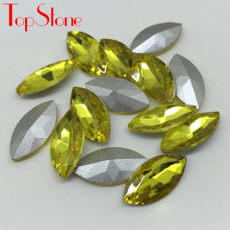 TopStone Navette يتوهم حجر الألوان Pointback الحصان العين الزجاج بلورات الراين 3x6 4x15 5x10,6x12,7x15,9x18,13x27,17x32mm #4