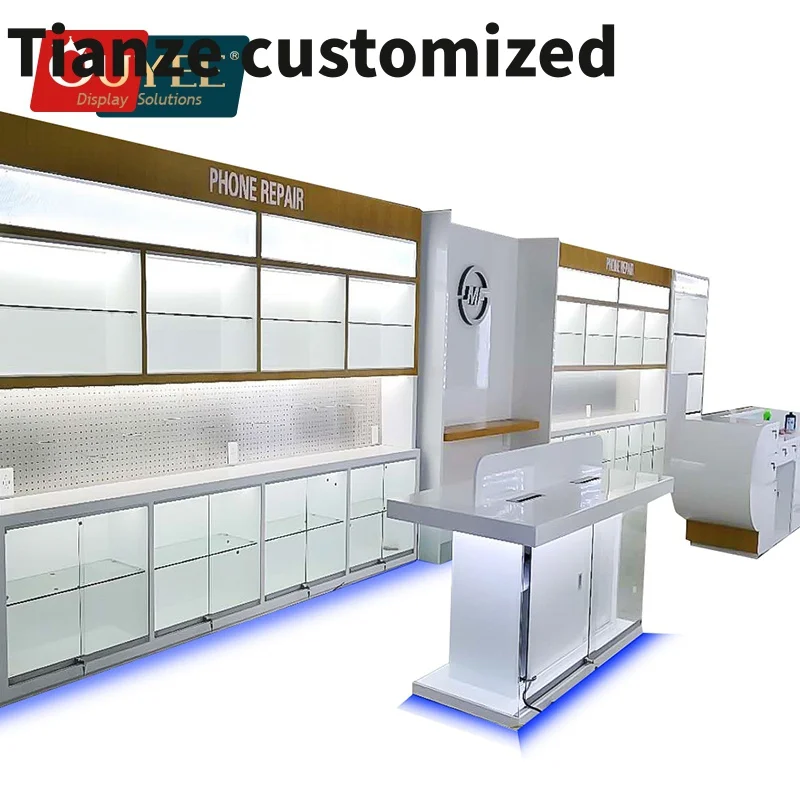 

Customized-cellphone shop simple racking cabinet display store telephone glass showcase cell phone accessories shelf mobile