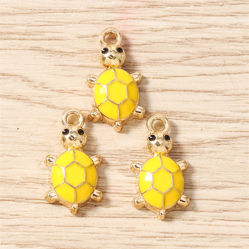 10 Stück 10x18mm Cartoon Emaille Tier Schildkröten-Anhänger für Schmuckherstellung Ohrringe Halsketten DIY Handgemachte Bastelarbeiten Zubehör – Detail 11
