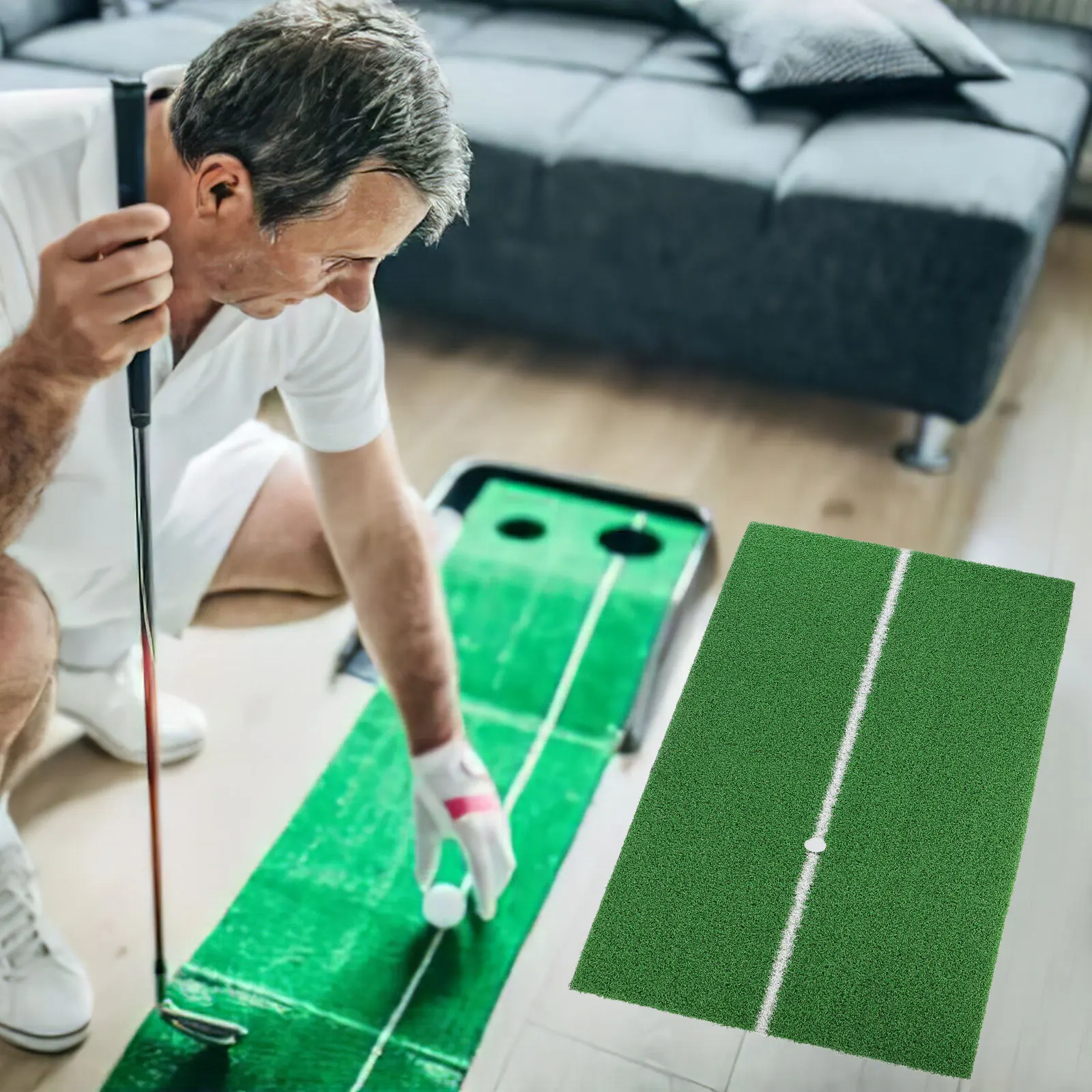 

Golf Mat Floor Protector Practice Swinging Cushion Outdoor Premium Indoor Gold Pad Office Equipment