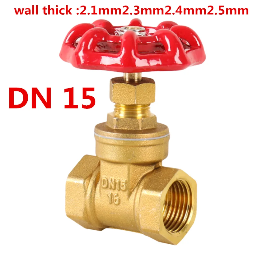 1 sztuk 1/2 "miedzi zasuwy DN15water przełącznik zaworu zawór wewnętrzny gwint zasuwy ściany grube 2.1mm 2.3mm 2.5mm