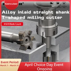 Welded Carbide T Slot Milling Cutter Tungsten Steel End Mill Cutter Router Bit for Metal Keyway Diameter 12-60MM