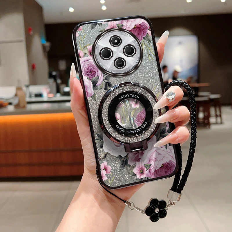 

Чехол-держатель браслета A3 с цветущими цветами для Xiaomi Redmi A3 A1Plus 9C A1 A3X 9A 9 A2 9AT A4 9i Turbo 4 3 Cover