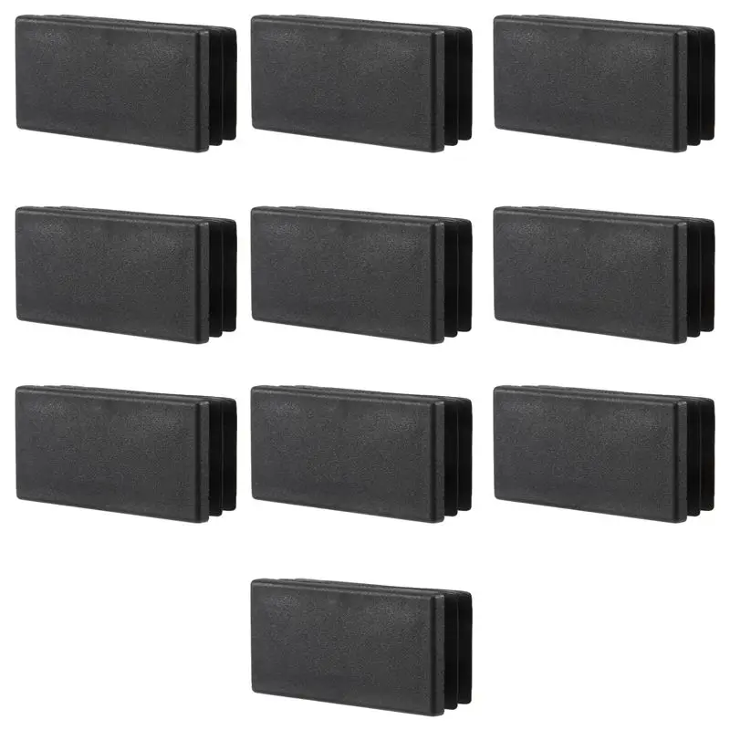 

AC76-Plastic Rectangle Tube Inserts End Blanking Cap 25X50mm 10 Pcs Black