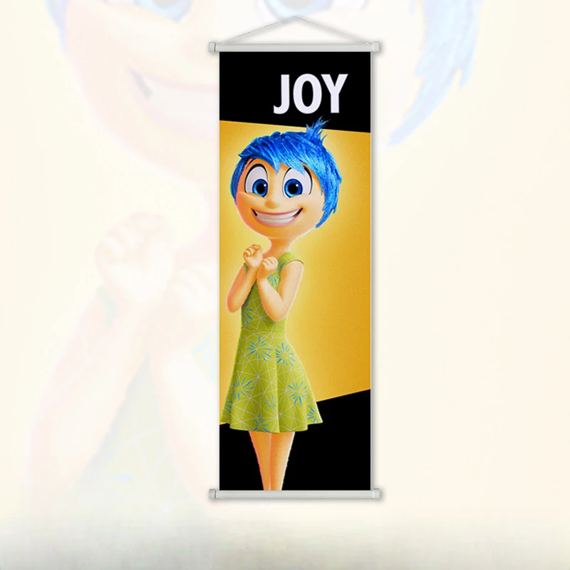 Disney-Scroll Poster Inside Out 2 Imagens Penduradas, Filmes de Animação, Ao Redor Da Sala De Estar, Quarto, Pull Flag, Pintura Decorativa