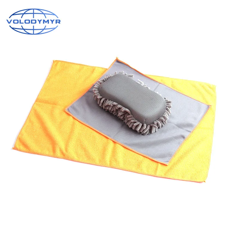 Car Detailing Kit Cleaning Set Including 1pcs Sponge and 2pcs Cloth Microfiber Towel Plastic Bag for Detail Clean Washing Drying