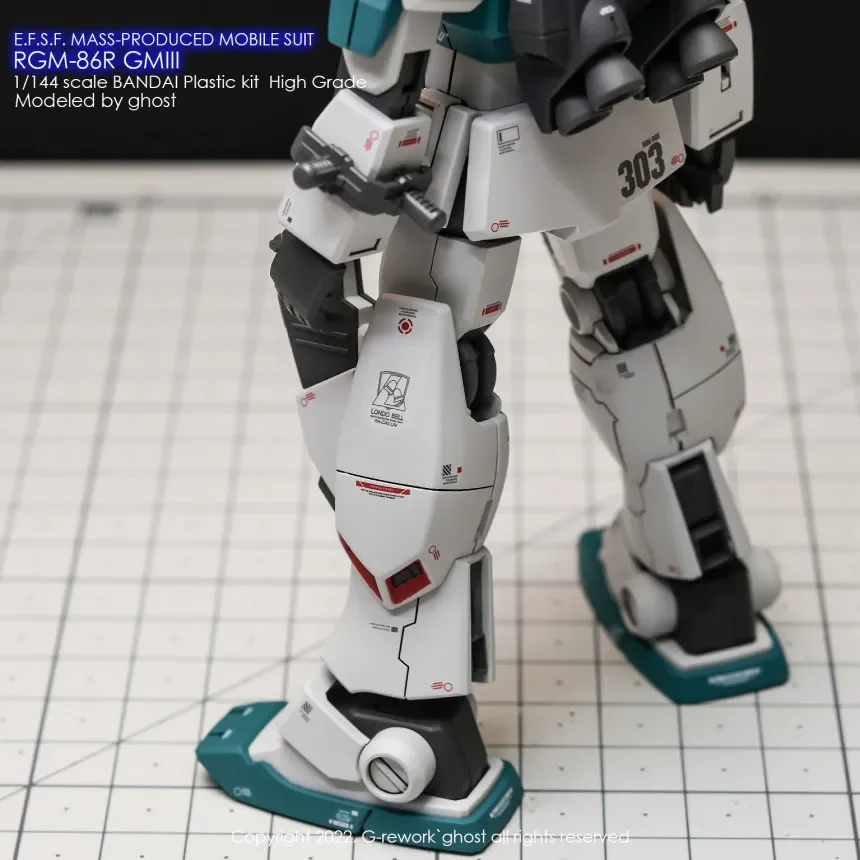 نموذج الشارات ل HGUC 1/144 RGM-86R GM III أطقم منمذجة شبح مخصص ملصق مائي HD الفلورسنت اللون ملصقات المياه لنموذج هواية DIY